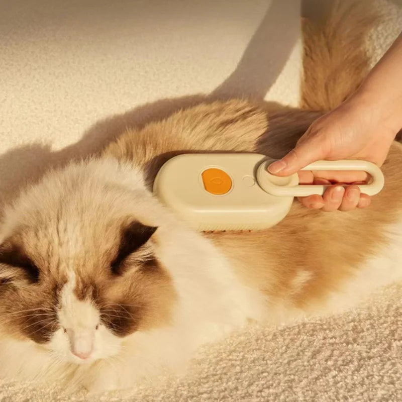 Escova Para Cães e Gatos com Massageador e Dispenser de Perfume