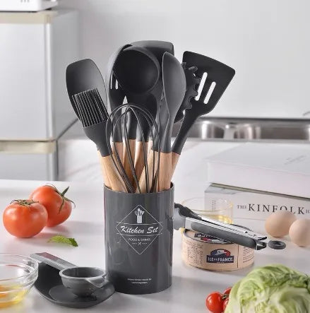 Jogo de Utensílios de Silicone para Cozinha - 12 pçs