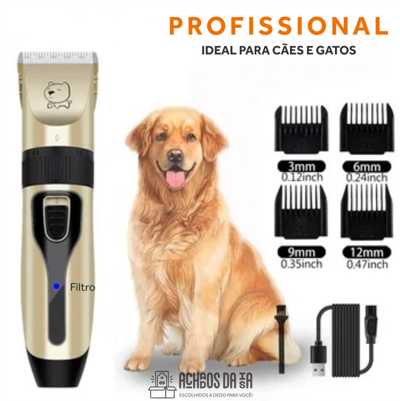 Maquina de Tosa Pet Hair com Bateria Recarregável